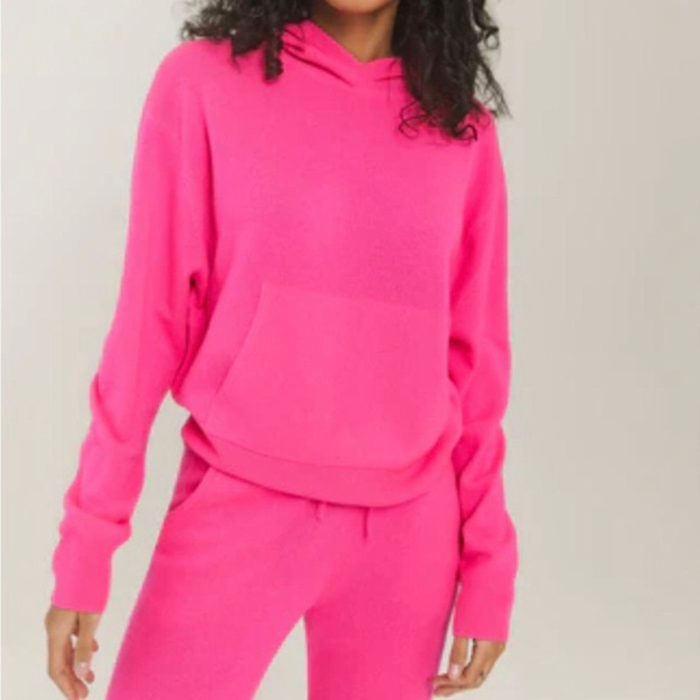 Something Navy Pink Cashmere Hoodie